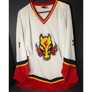 Vtg Calgary Flames K1 Sportswear Hockey Jersey Mens XL USA Made #3 Bosworth